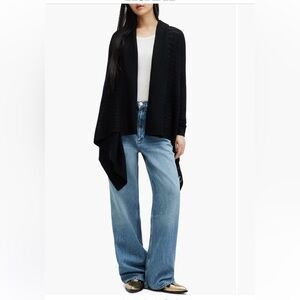 Allsaints Wool Alpaca Blend Ribbed Cardigan New
